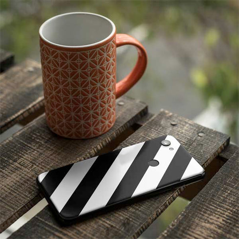 Black and White Geometric Stripes Google Pixel 3a Skin